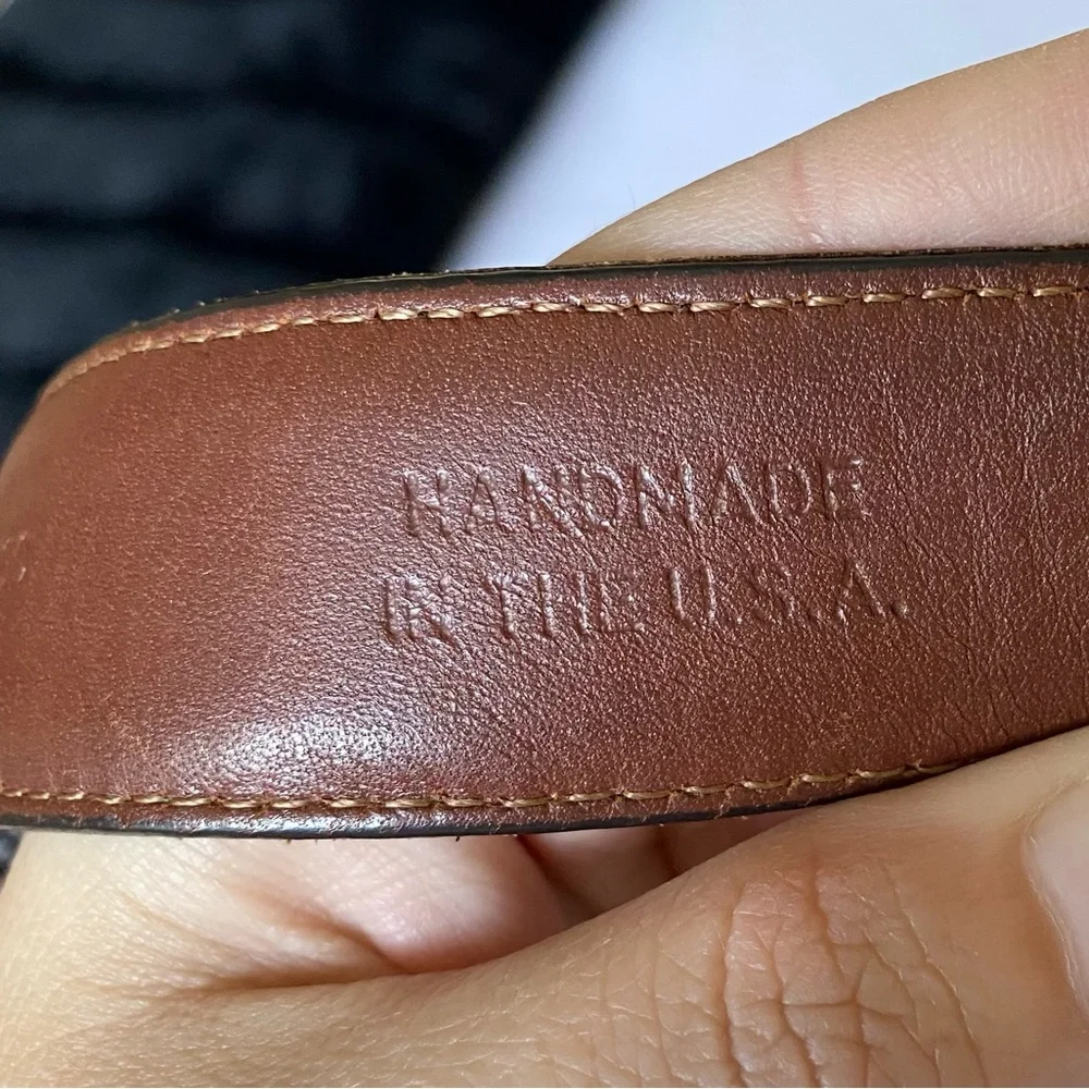 Men's Dark Brown Vintage Leather Crookhorn Belt